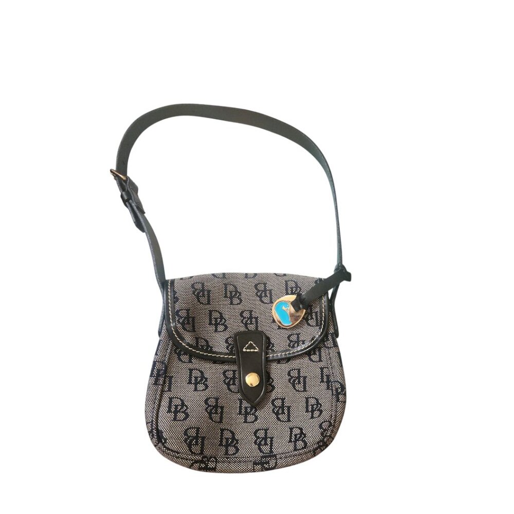 Dooney & Bourke NWOT Small Monogram Black and Gray Shoulder Bag - Picture 2 of 8